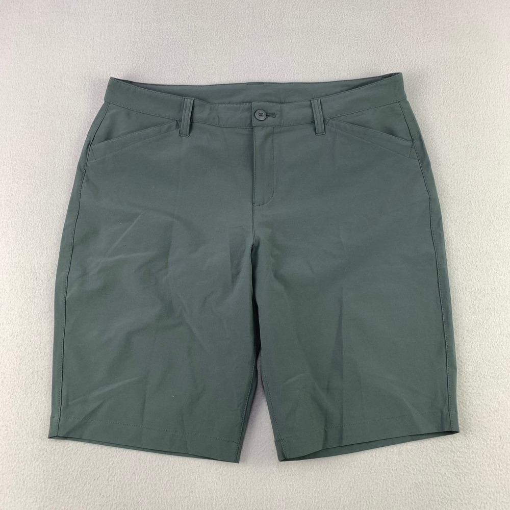 Eddie Bauer Guide Shorts Womens 14 Green Hiking Outdoor Performance Stretch